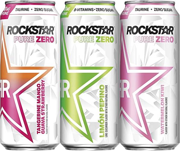 rockstar energy drink pure zero 能量饮料,3 种口味组合装,16 盎司
